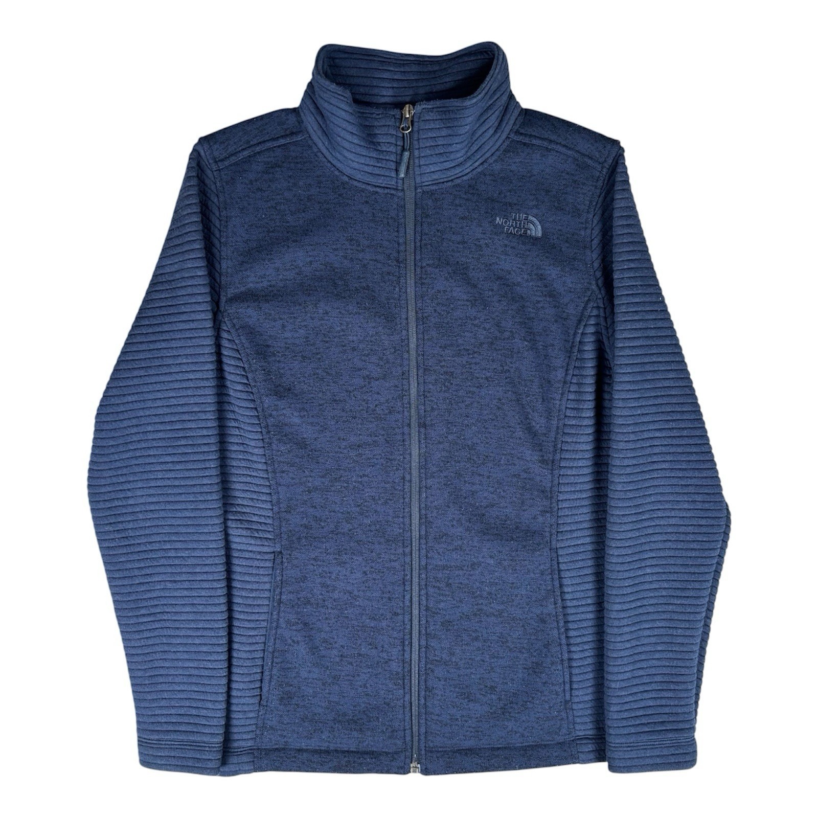 The North Face Fleece Jacket Womens Large Blue Full Zip Ribbed